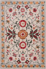 Isolated view of Multicolor Rectangle Aetheria Floral Washable Rug, showcasing its design