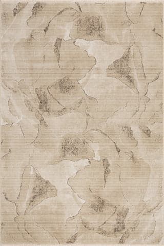 Isolated view of Beige Runner Luniva Plush Abstract Area Rug, showcasing its design
