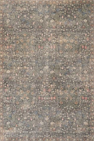 Isolated view of Green Rectangle Indray Traditional Floral and Paisley Rug, showcasing its design