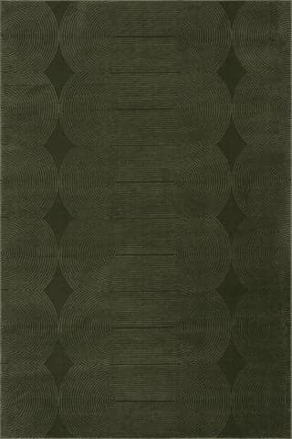 Isolated view of Green Rectangle Olivyne Abstract Geometric Washable Rug, showcasing its design