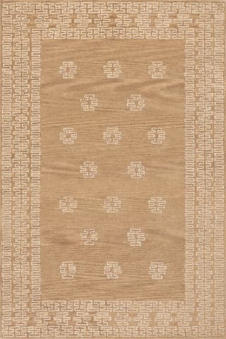 Isolated view of Tan Rectangle Arizona Southwestern Motif Wool Rug, showcasing its design