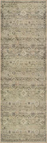 Isolated view of Green Runner Veloura Traditional Bordered Washable Rug, showcasing its design