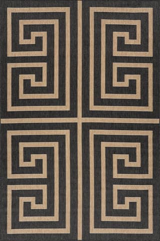 Isolated view of Grey Rectangle Celestia Contemporary Geometric Indoor/Outdoor Rug, showcasing its design