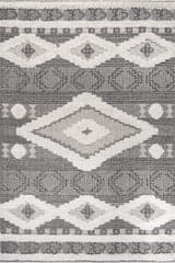 Isolated view of Grey Rectangle Louise Raised Diamond Rug, showcasing its design