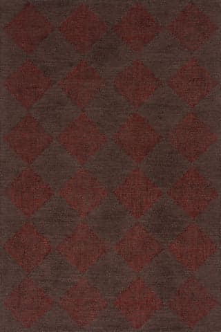 Isolated view of Burgundy Rectangle Tova Tufted Diamond Rug, showcasing its design
