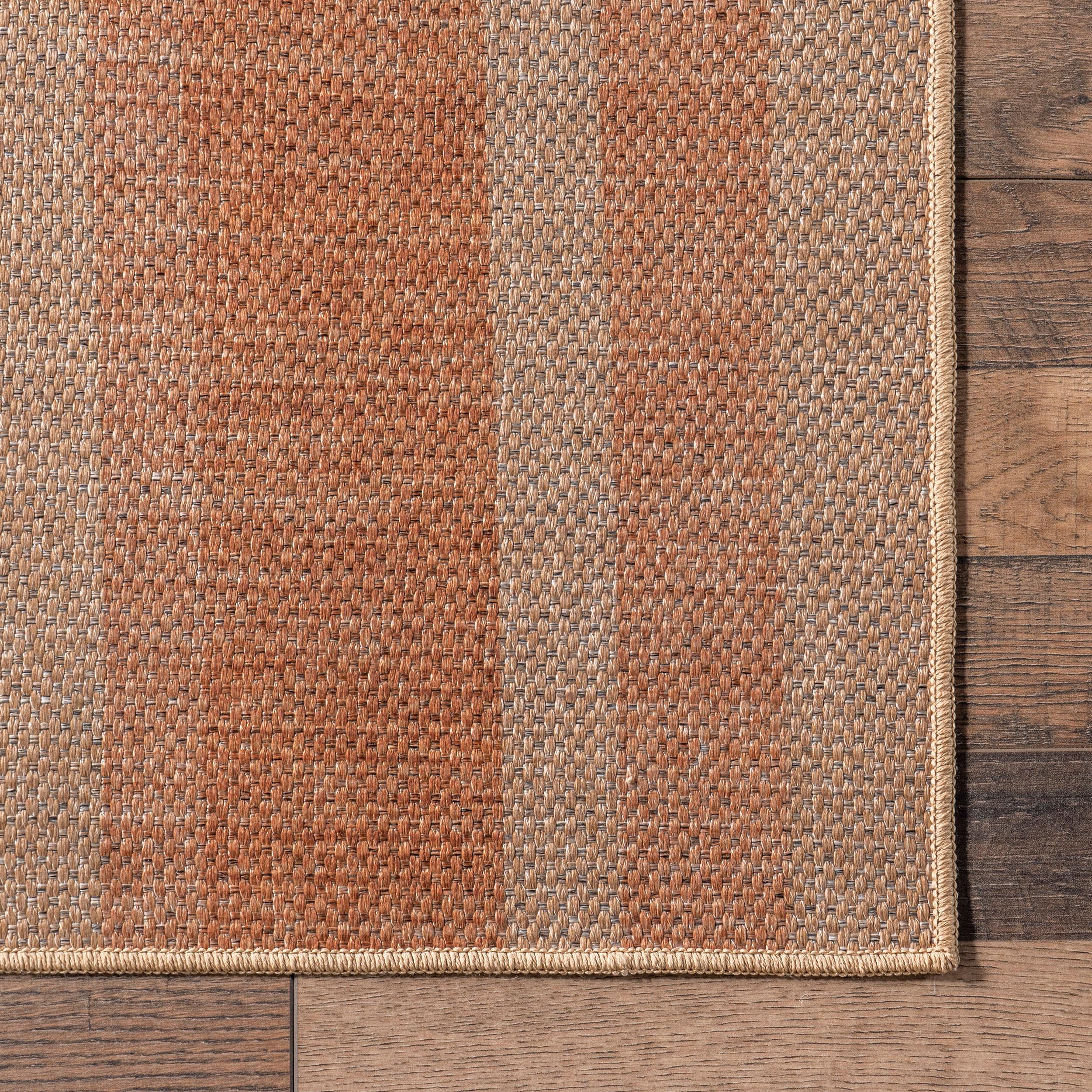 Sydnee Easy-Jute Striped Washable Rug | Burnt Orange – Rugs USA