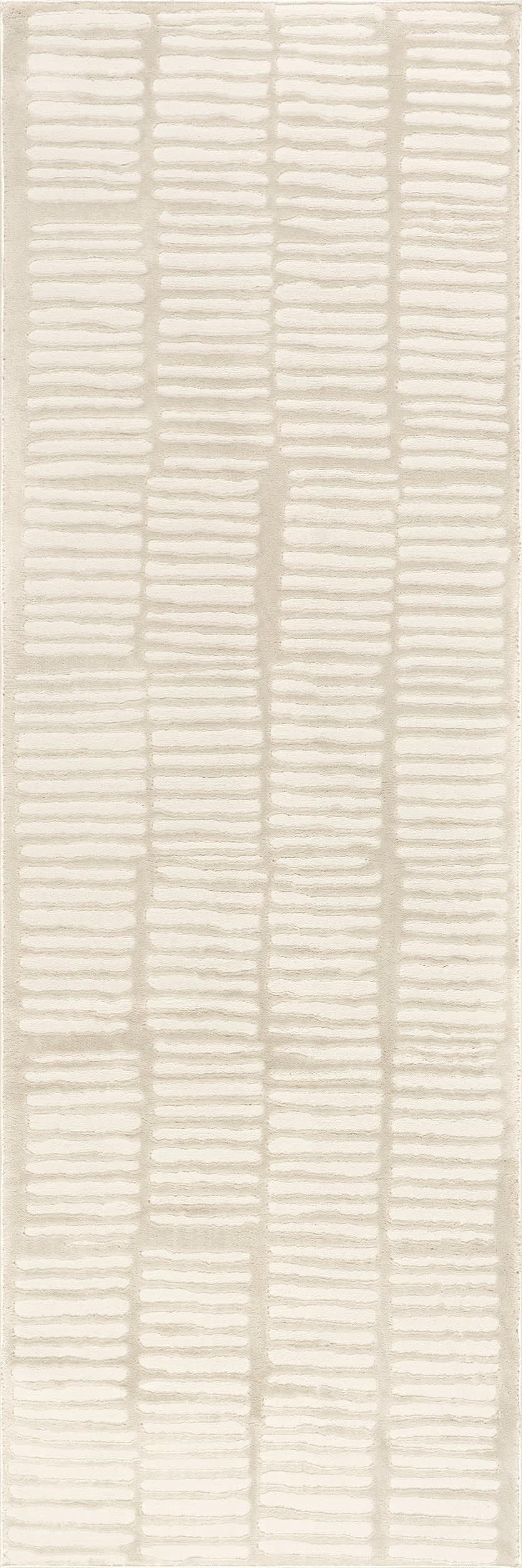 Cranbury Plush Textured Washable Rug | Cream 2.7x8 runner