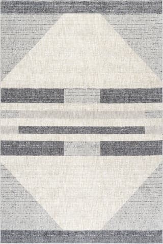Isolated view of Light Grey Rectangle Karter Striped Trapezoid Rug, showcasing its design