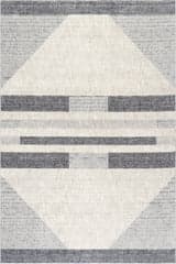 Isolated view of Light Grey Rectangle Karter Striped Trapezoid Rug, showcasing its design