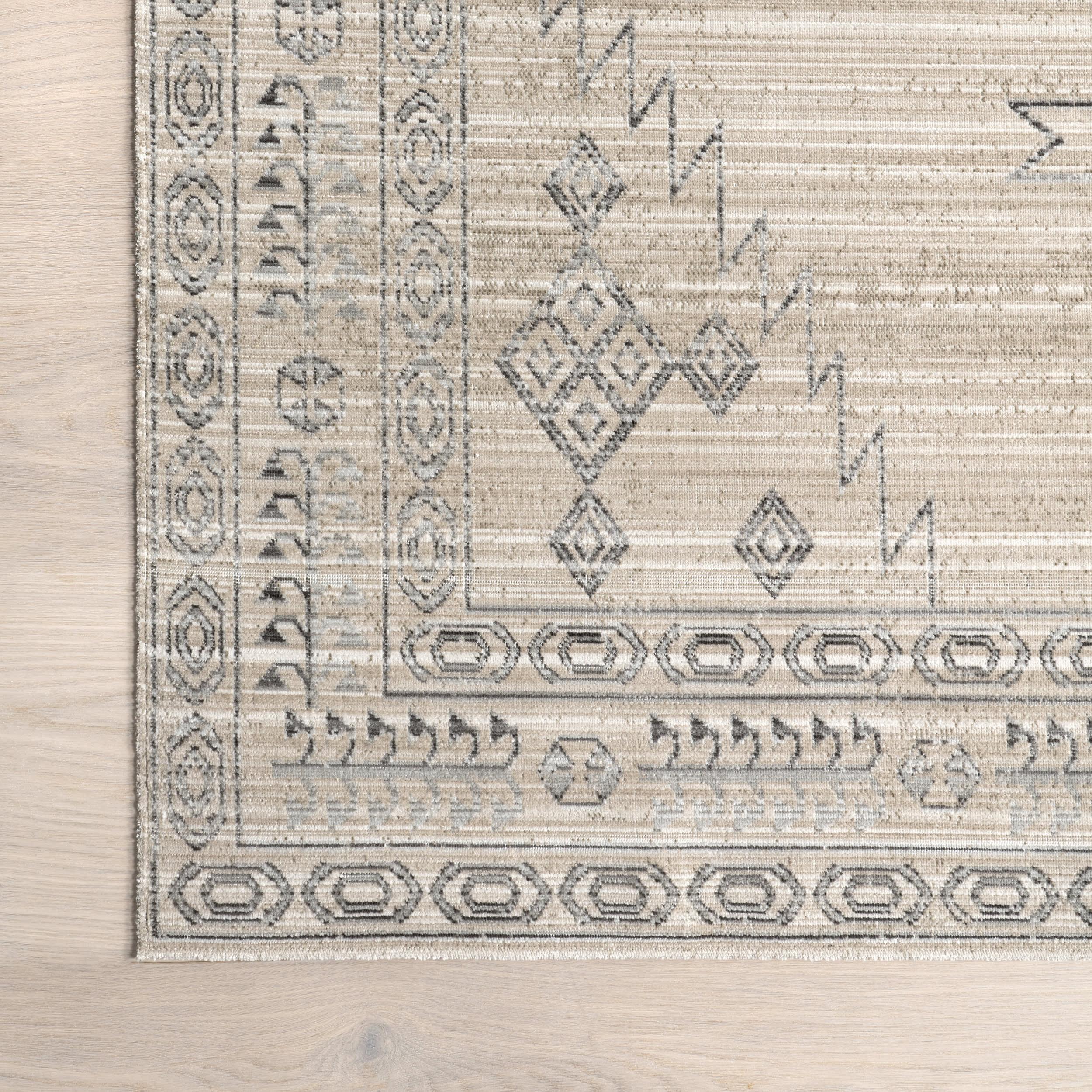 Oakley Simple Medallion Indoor/Outdoor Washable Rug | Light Grey – Rugs USA