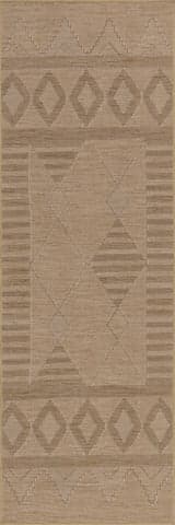 Isolated view of Sand Runner Ellinor Geometric Washable Rug, showcasing its design