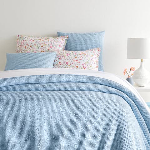 Bubble Matelasse Coverlet | Soft Blue