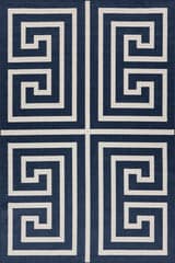 Isolated view of Navy Rectangle Celestia Contemporary Geometric Indoor/Outdoor Rug, showcasing its design