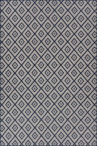Isolated view of Navy Rectangle Marouise Modern Diamond Indoor/Outdoor Rug, showcasing its design
