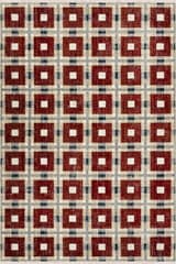 Isolated view of Red Rectangle Sorelle Modern Plaid Rug, showcasing its design