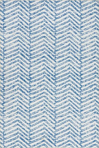 Isolated view of Blue Runner Reverse Herringbone Spill Proof Washable Rug, showcasing its design