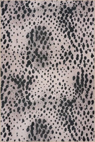 Isolated view of Black Rectangle Aricela Modern Animal Print Washable Rug, showcasing its design