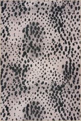 Isolated view of Black Rectangle Aricela Modern Animal Print Washable Rug, showcasing its design