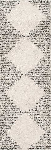 Isolated view of Off White Runner Shattered Diamonds Rug, showcasing its design