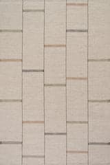Isolated view of Beige Rectangle Shiloh Bohemian Striped Wool Rug, showcasing its design