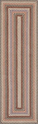 Isolated view of Taupe Runner Selena Braided Indoor/Outdoor Rug, showcasing its design