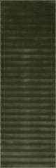 Isolated view of Green Runner Syra Striped Plush Textured Washable Rug, showcasing its design