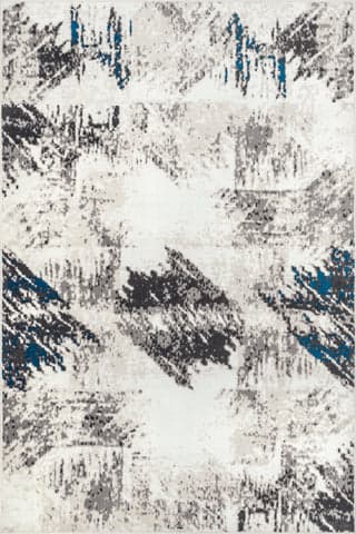 Isolated view of Ivory Rectangle Suzanne Contemporary Abstract Rug, showcasing its design