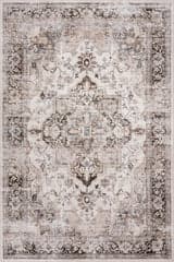 Isolated view of Beige Rectangle Vanisa Traditional Washable Rug, showcasing its design