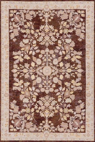 Isolated view of Brick Runner Lunaven Traditional Floral Indoor/Outdoor Rug, showcasing its design