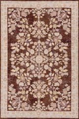 Isolated view of Brick Runner Lunaven Traditional Floral Indoor/Outdoor Rug, showcasing its design