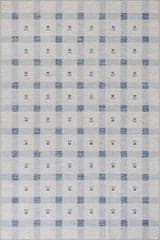 Gingham Machine Washable Rug | Blue
