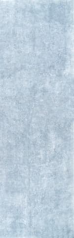 Isolated view of Light Blue Runner Washable Solid Shag Rug, showcasing its design