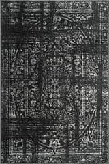 Isolated view of Black Square Ring Around The Rosette Rug, showcasing its design