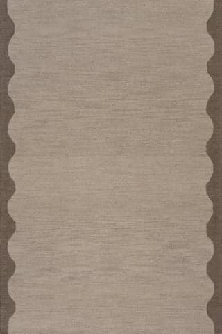 Isolated view of Ivory Rectangle Ondine Solid Wool Rug by Nate Berkus, showcasing its design
