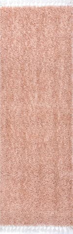 Isolated view of Blush Runner Dream Solid Shag Rug, showcasing its design