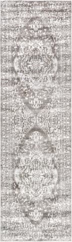 Isolated view of Light Grey Runner Diana Jewel Medallion Rug, showcasing its design