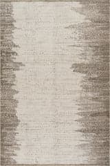 Isolated view of Ivory Rectangle Aurellin Abstract Washable Rug, showcasing its design