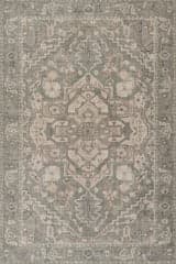 Isolated view of Sage Rectangle Luda Vintage & Distressed Washable Rug, showcasing its design