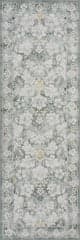 Isolated view of Grey Runner Kinice Traditional Floral Washable Rug, showcasing its design
