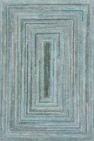 Isolated view of Blue Rectangle Ebonelle Bordered Bohemian Washable Rug, showcasing its design