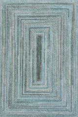Isolated view of Blue Rectangle Ebonelle Bordered Bohemian Washable Rug, showcasing its design