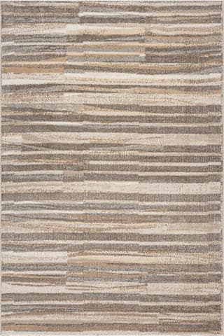 Isolated view of Brown Rectangle Ridgeway Rustic Striped Washable Rug, showcasing its design