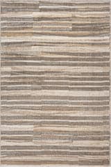 Isolated view of Brown Rectangle Ridgeway Rustic Striped Washable Rug, showcasing its design