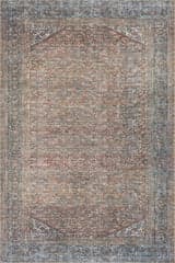 Isolated view of Multicolor Rectangle Glynis Vintage & Distressed Washable Rug, showcasing its design