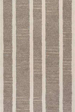 Isolated view of Grey Rectangle Elvine Modern Striped Wool Rug, showcasing its design