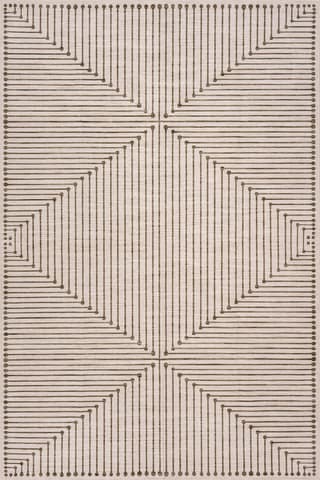 Isolated view of Brown Rectangle Revelyn Geometric Washable Rug, showcasing its design