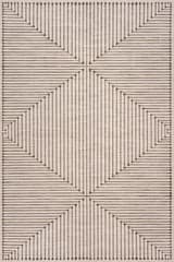 Isolated view of Brown Rectangle Revelyn Geometric Washable Rug, showcasing its design