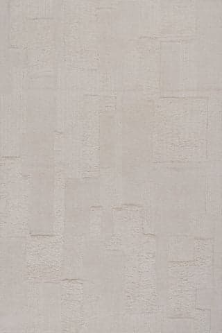 Isolated view of Ivory Rectangle Sorvelle Modern Solid Wool Rug, showcasing its design