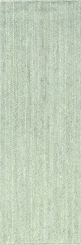 Isolated view of Green Runner Jute Braided Rug, showcasing its design