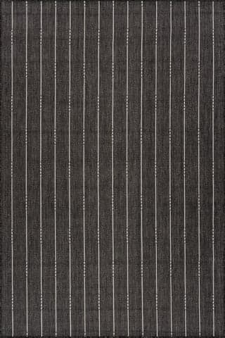 Isolated view of Charcoal Rectangle Helia Modern Striped Indoor/Outdoor Rug, showcasing its design